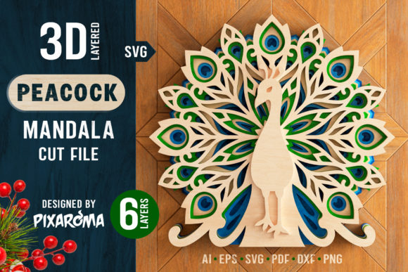 Download Peacock Mandala 3D Layered SVG Cut File - 3d layered svg Collection