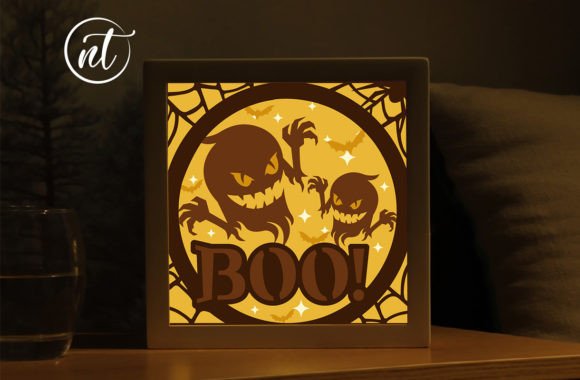 Download Boo Halloween Ghost Shadow Box SVG - Ghost shadow box Collection