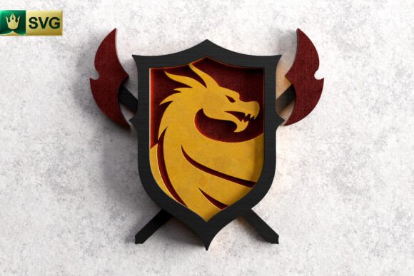 Download Dragon Shield 3D Layered SVG | Fantasy - 3d layered svg Collection
