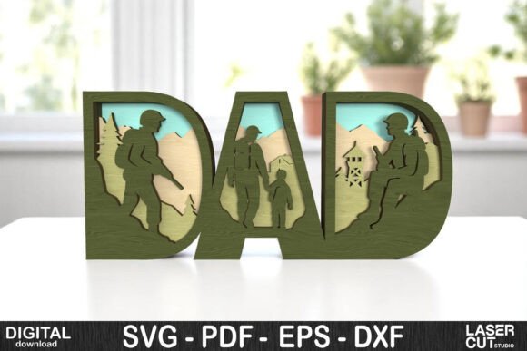 Download Soldier Dad 3D Layered SVG Sign - 3d layered svg Collection
