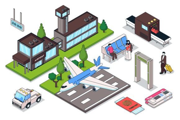 Download Air Travel Isometric Elements - Travel Collection
