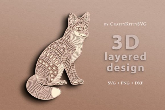Download Mandala Fox 3D Layered SVG Cut File - 3d layered svg Collection