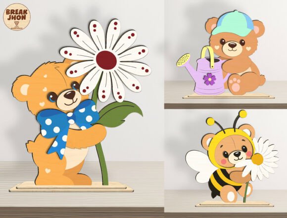 Download Spring Bear 3D Layered SVG Bundle - 3d layered svg Collection