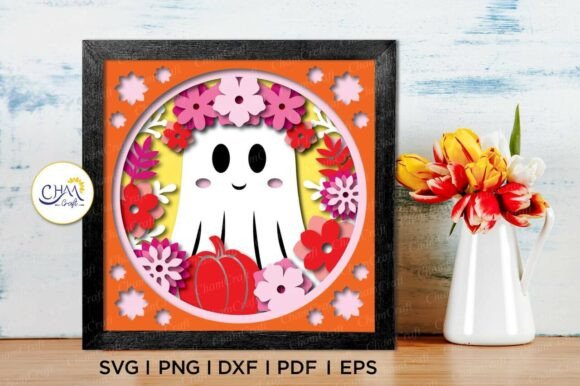 Download 3D Floral Ghost Shadow Box SVG - Ghost shadow box Collection