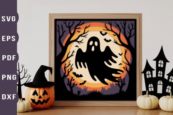 Download 3D Halloween Ghost Shadow Box SVG - Ghost shadow box Collection