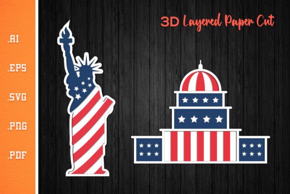 Download Liberty and the Capitol - 3D Layered SVG - 3d layered svg Collection