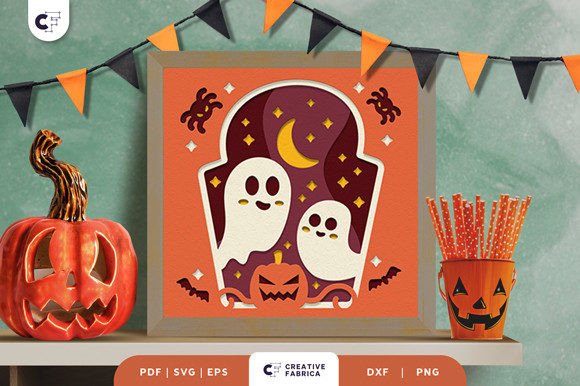 Download Cute Ghost Shadow Box Paper Cut - Ghost shadow box Collection